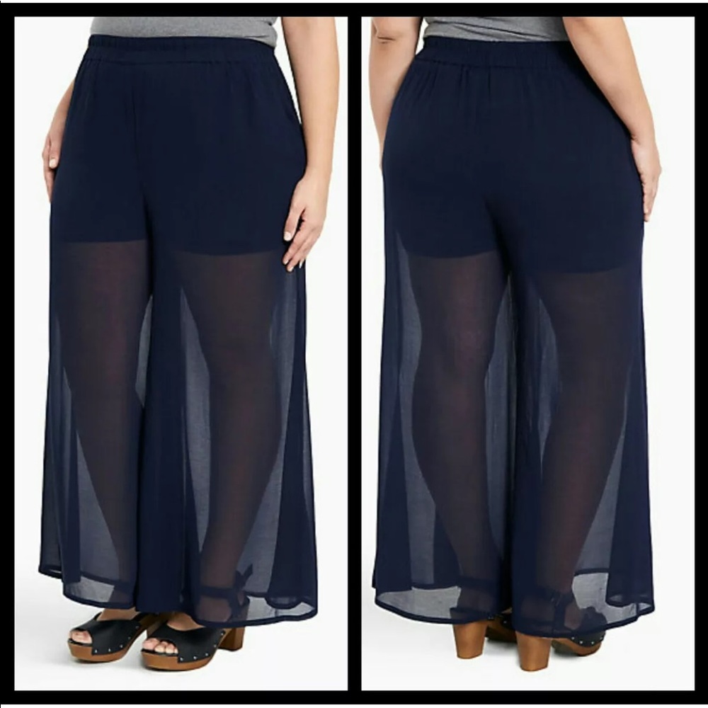 Torrid wide leg chiffon pants